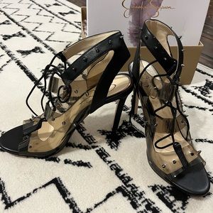 Black Jessica Simpson Healed Shoes Studs